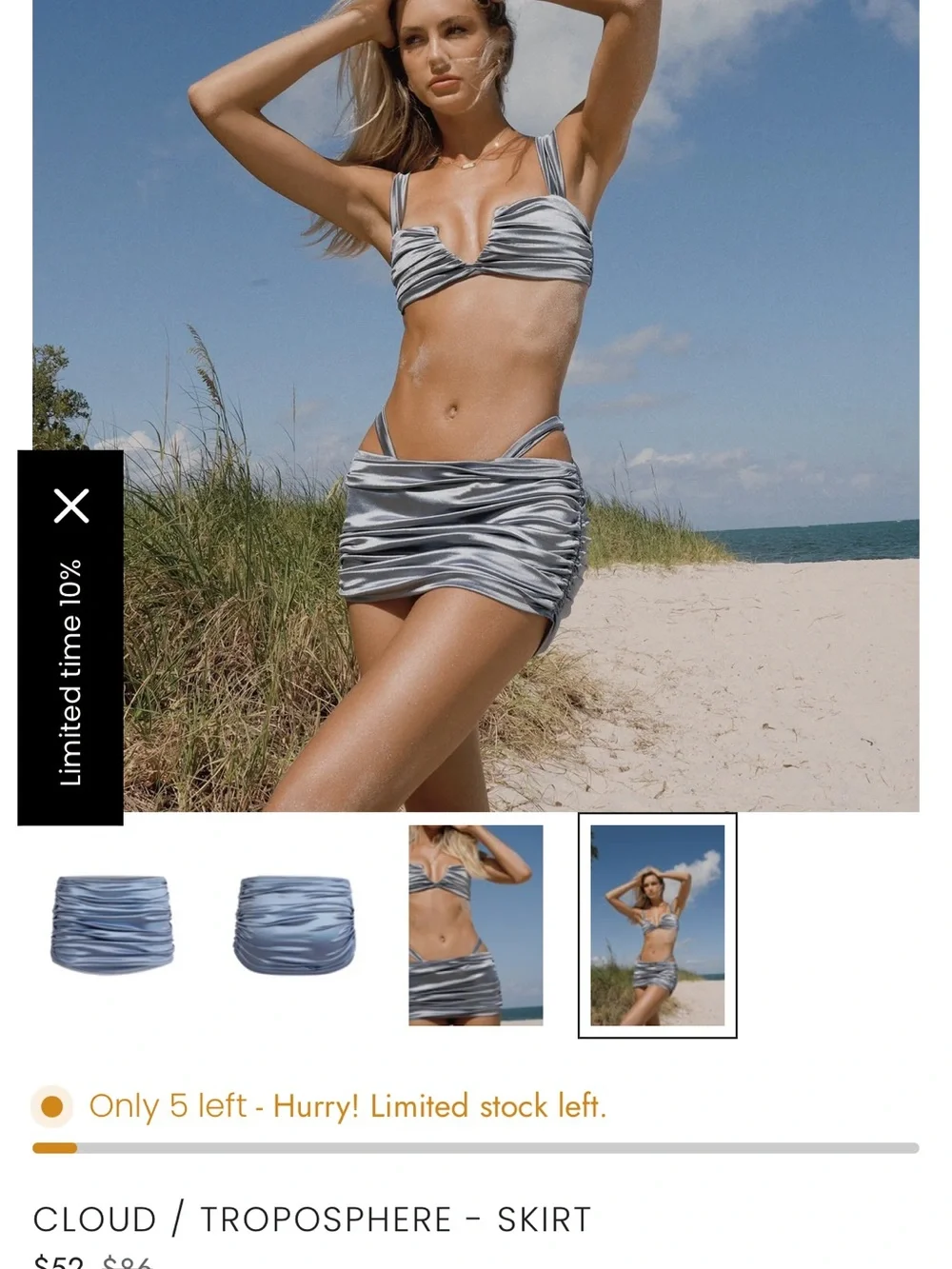 DIVINO SEAS pastel blue skirt cover up XS